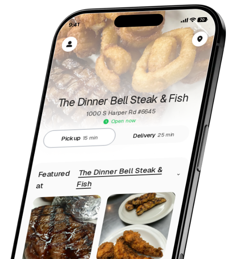 The Dinner Bell Steak & Fish app preview